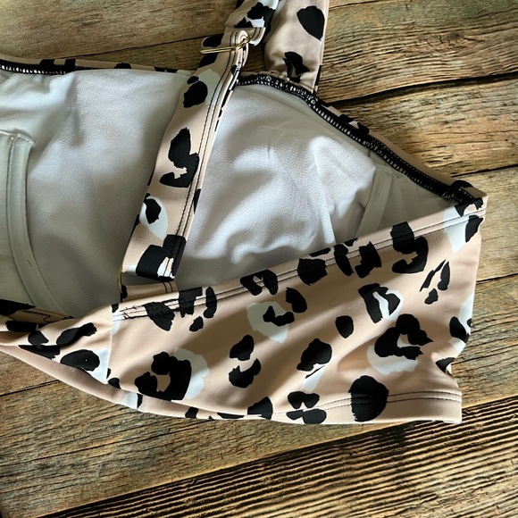 Terra & Sky Womens Leopard Print Tie Bralette Bikini Top Size 3X (24W-26W) - Picture 12 of 12